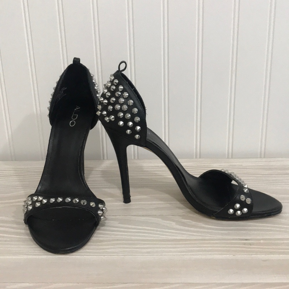 Aldo Spiked Leather 4” Heels